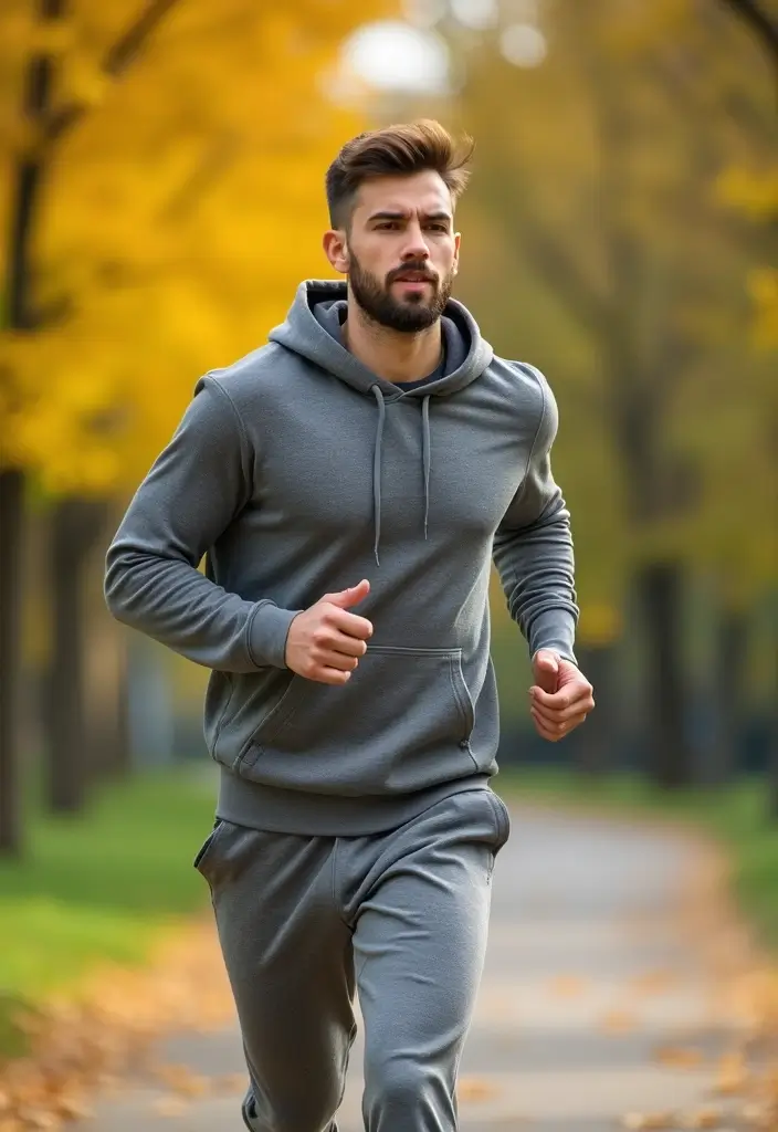 28 Grey Sweatpants Outfit Men That Flatter Every Figure - 18. Simple Hoodie with Zipped Sweatpants