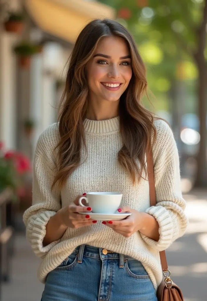 28 Outfit Jupe En Jean That Flatter Every Figure - 12. Relaxed Sunday Brunch