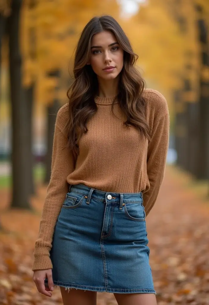 28 Outfit Jupe En Jean That Flatter Every Figure - 26. Textured Details