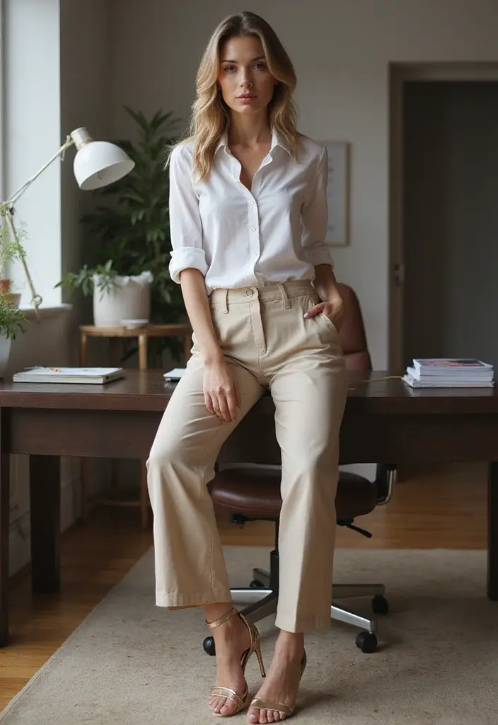28 Stylish Comfy Work Outfit For Every Occasion - 5. Tailored Trousers with a Relaxed Fit