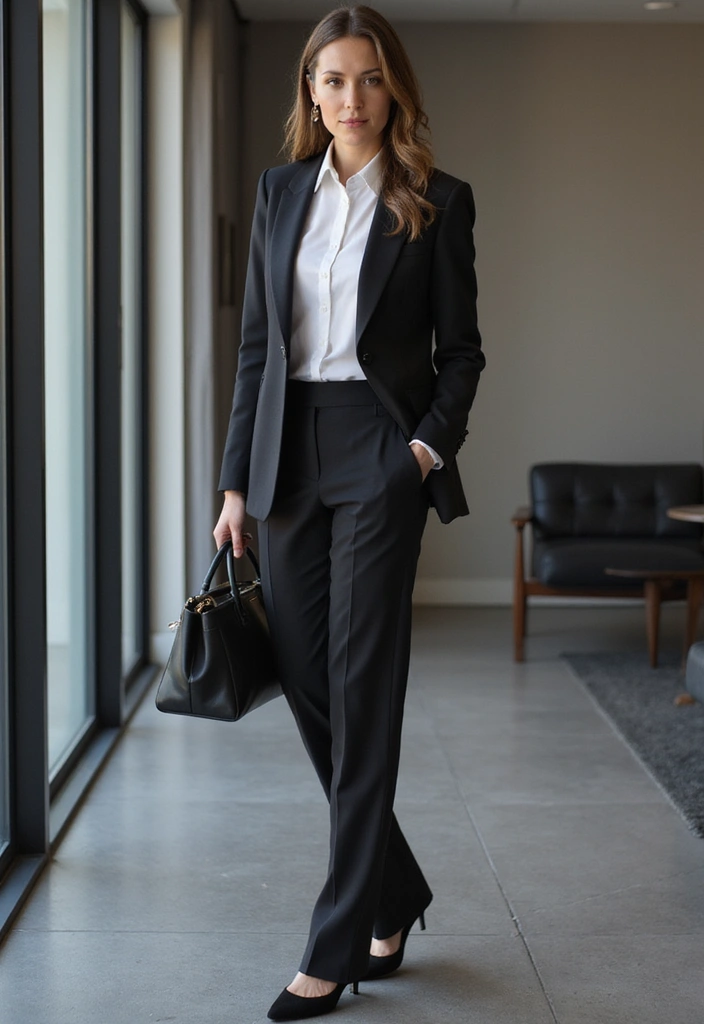 28 Trendy Kurt Geiger Shoes Outfit To Refresh Your Closet - 5. Pointed Toe Flats with a Tailored Suit