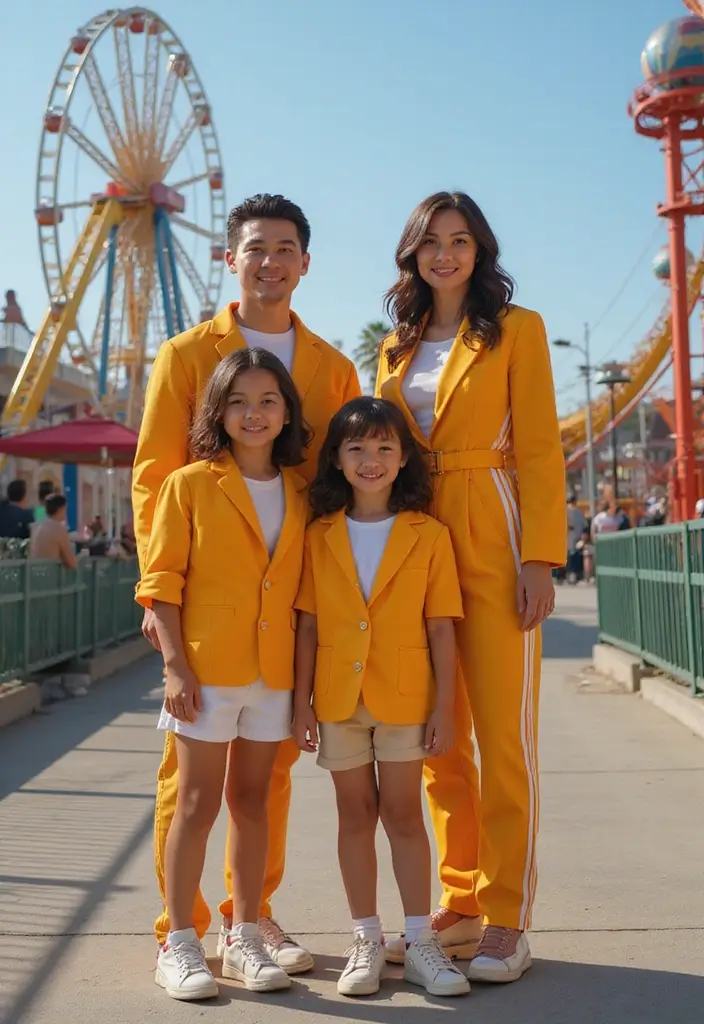 29 Amusement Park Outfit Looks That Will Upgrade Your Wardrobe - 5. Matching Family Outfits for Photo Ops