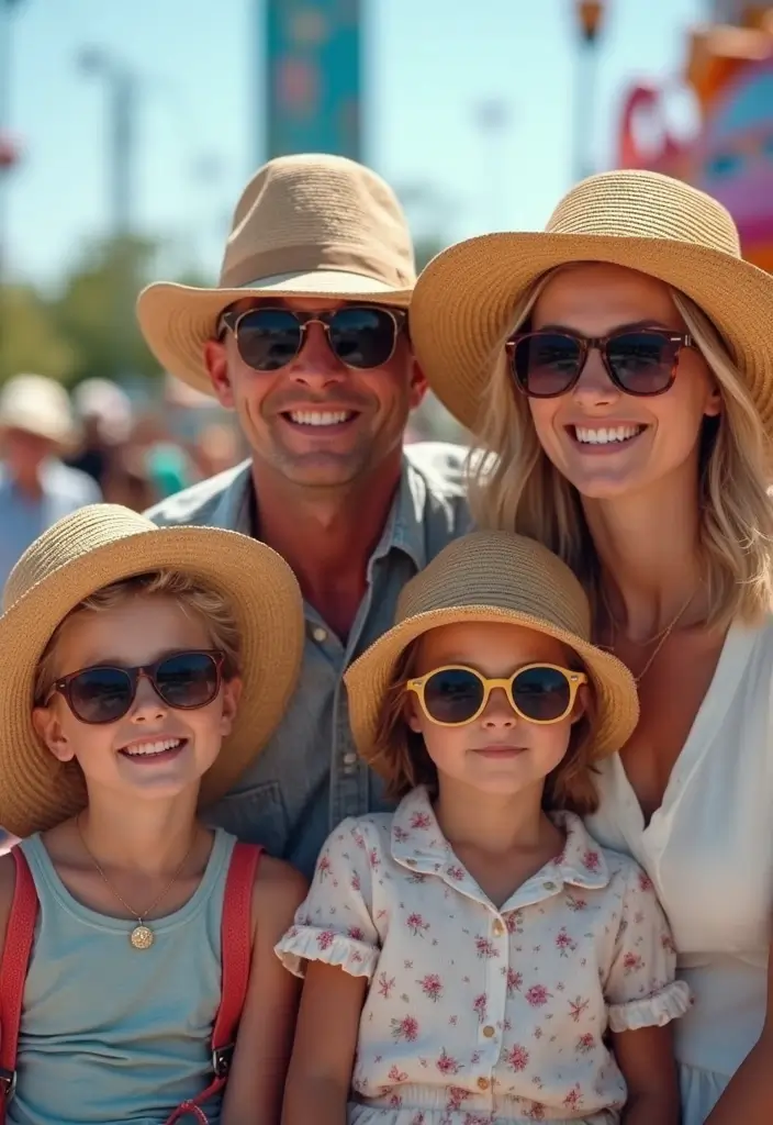 29 Amusement Park Outfit Looks That Will Upgrade Your Wardrobe - 9. Playful Accessories: Hats and Sunglasses