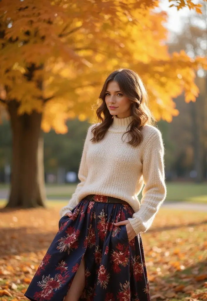 29 Must-Try Fall Church Outfit Combos This Season - 1. Cozy Knit Sweater and Midi Skirt
