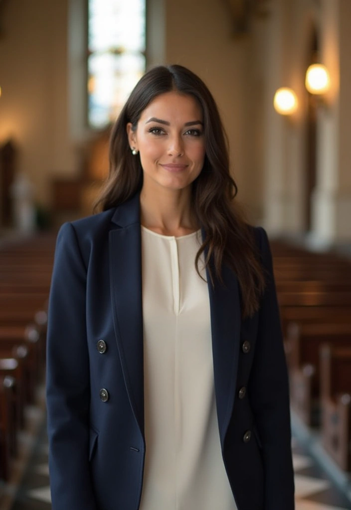 29 Must-Try Fall Church Outfit Combos This Season - 2. Classic Blazer Over a Tunic