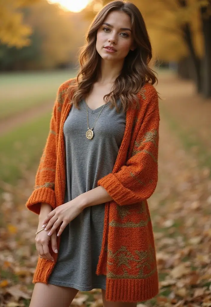 29 Must-Try Fall Church Outfit Combos This Season - 27. Simple Shift Dress with Statement Cardigan