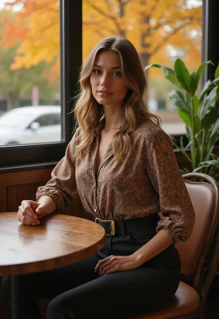 29 Must-Try Fall Church Outfit Combos This Season - 6. Tailored Pants with a Printed Blouse