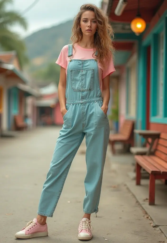 29 Soft Girl Aesthetic Outfit Ideas That Feel Effortless - 13. Vintage Overalls with Pastel Top