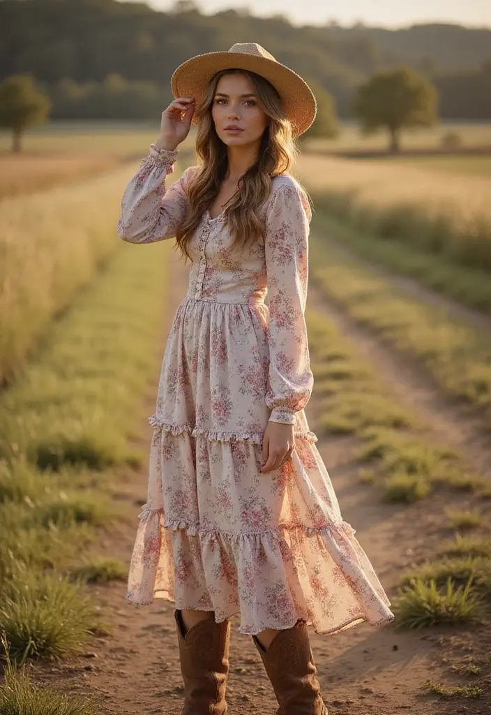 29 Stylish Doll Outfit Dress To Impress For Every Occasion - 16. Charming Country Dress