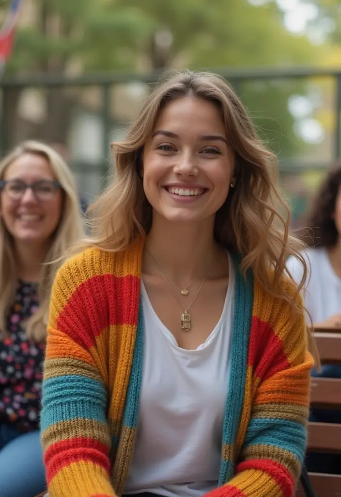 29 Trendy Back To School Outfit Inspo High School To Refresh Your Closet - 16. Colorful Cardigans with Simple Tees