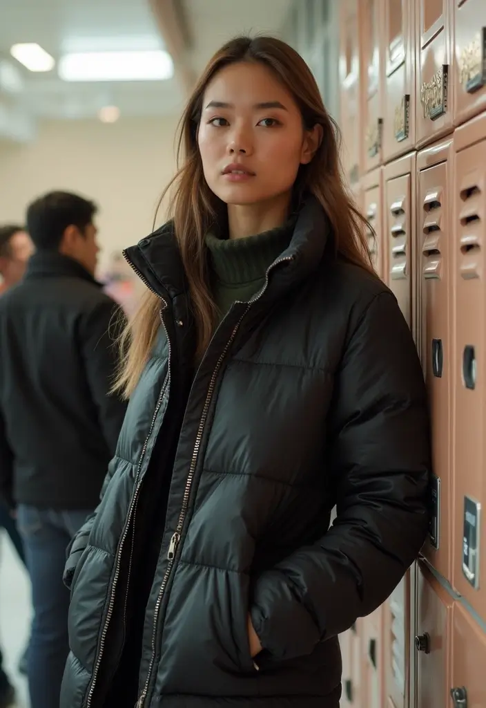 29 Trendy Back To School Outfit Inspo High School To Refresh Your Closet - 24. Statement Outerwear for Impact