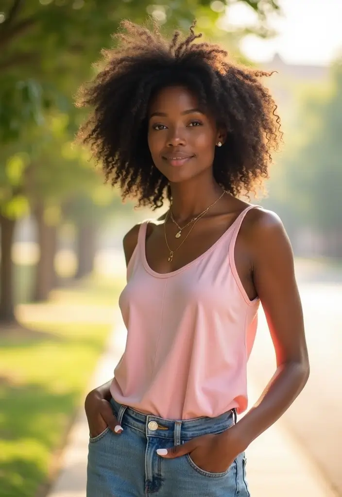 30 Boyfriend Jeans Outfit Black Women Inspirations For Real Life - 17. Soft Pastel Colors