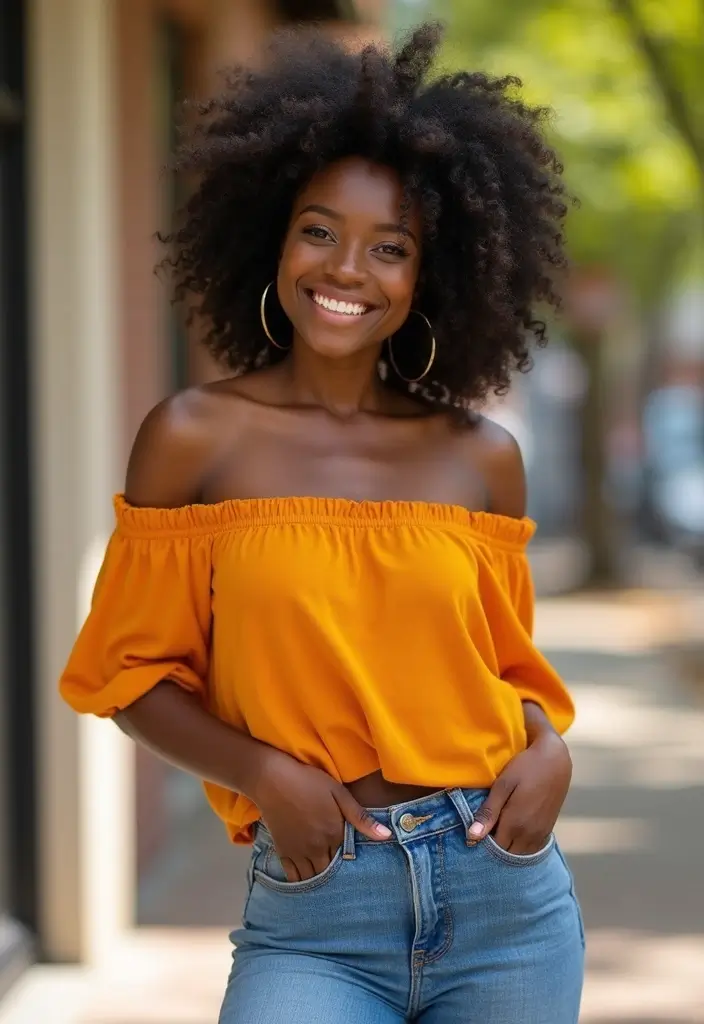 30 Boyfriend Jeans Outfit Black Women Inspirations For Real Life - 22. Bright and Bold Colors
