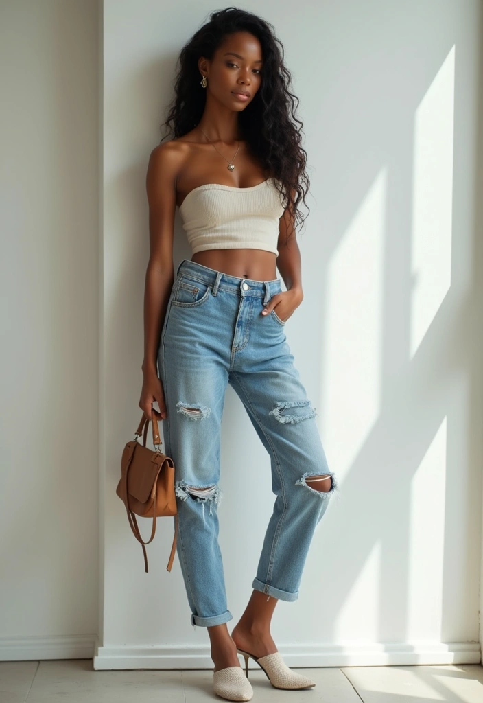 30 Boyfriend Jeans Outfit Black Women Inspirations For Real Life - 26. Minimalist Chic