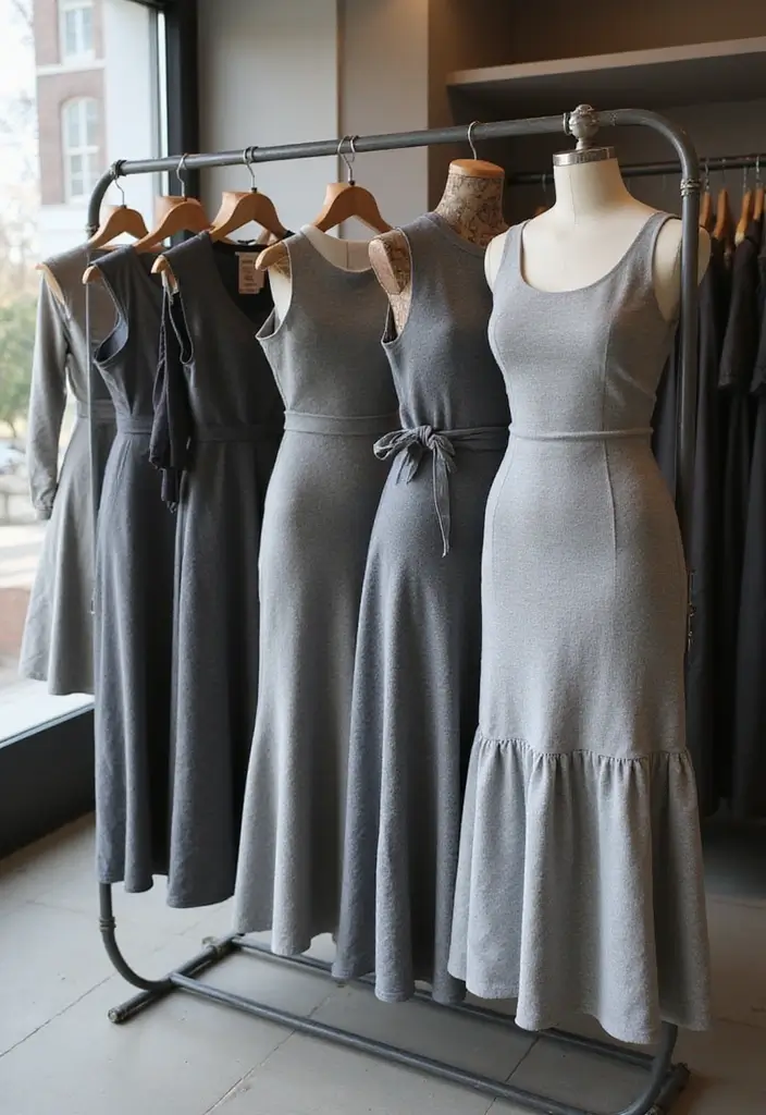 30 Grey Dress Outfit Styling Tips To Wear With Confidence - 15. Experiment with Hem Lengths