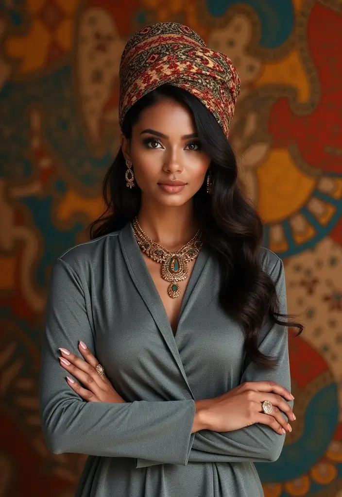 30 Grey Dress Outfit Styling Tips To Wear With Confidence - 24. Embrace Cultural Styles