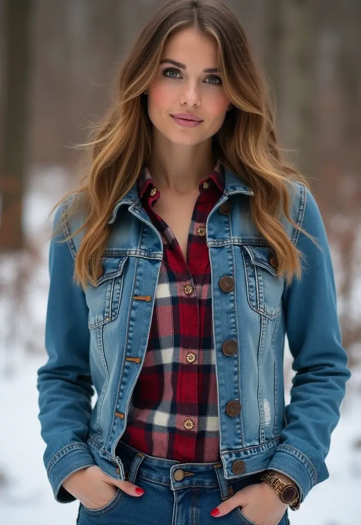 30 Idee Outfit Invernali Inspirations For Real Life - 13. Classic Denim