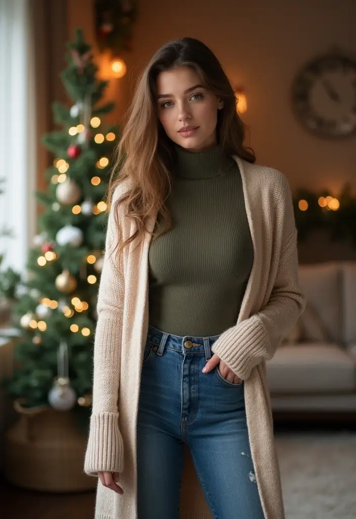 30 Idee Outfit Invernali Inspirations For Real Life - 23. Layering with Cardigans