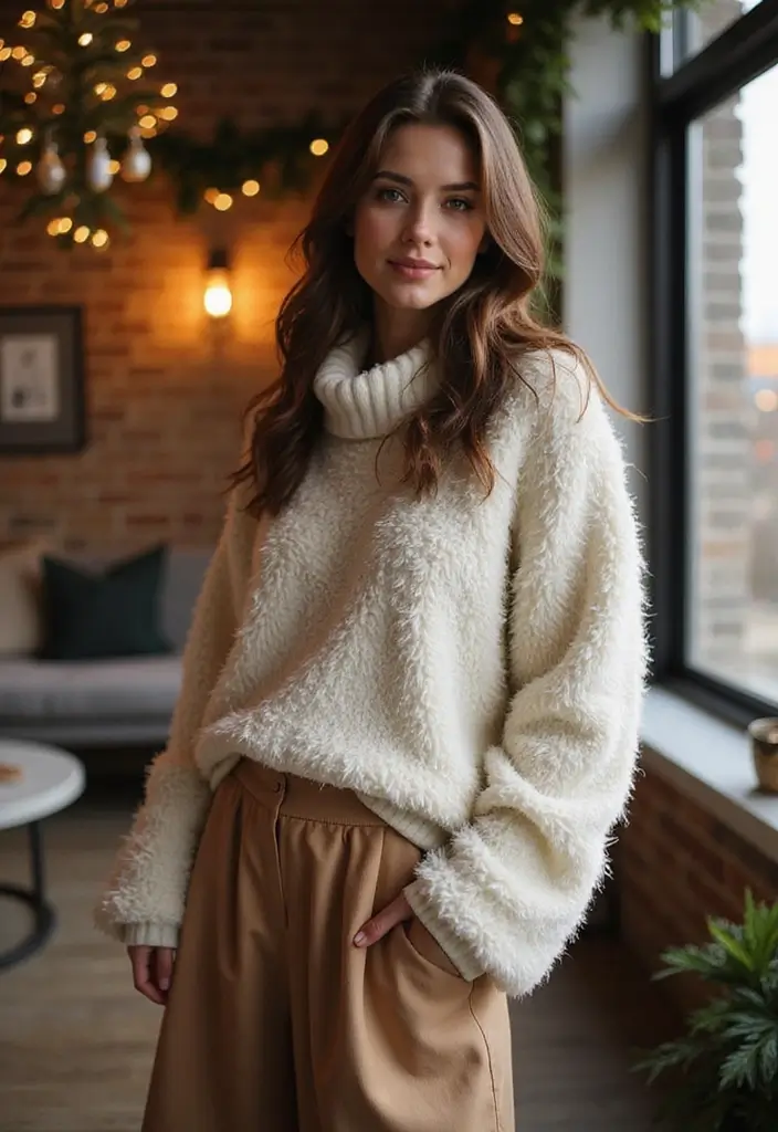 30 Idee Outfit Invernali Inspirations For Real Life - 27. Fluffy Layers