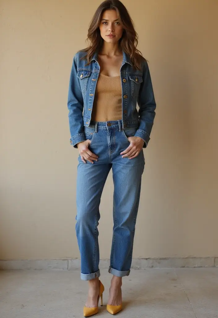 30 Kitten Heels Outfits That Flatter Every Figure - 1. Classic Denim and Kitten Heels