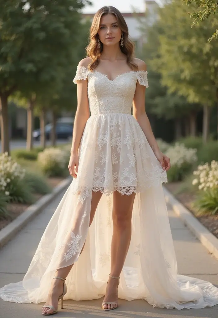 30 Kitten Heels Outfits That Flatter Every Figure - 17. Off-Shoulder Styles