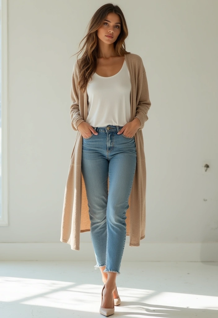 30 Kitten Heels Outfits That Flatter Every Figure - 30. Effortless Layering