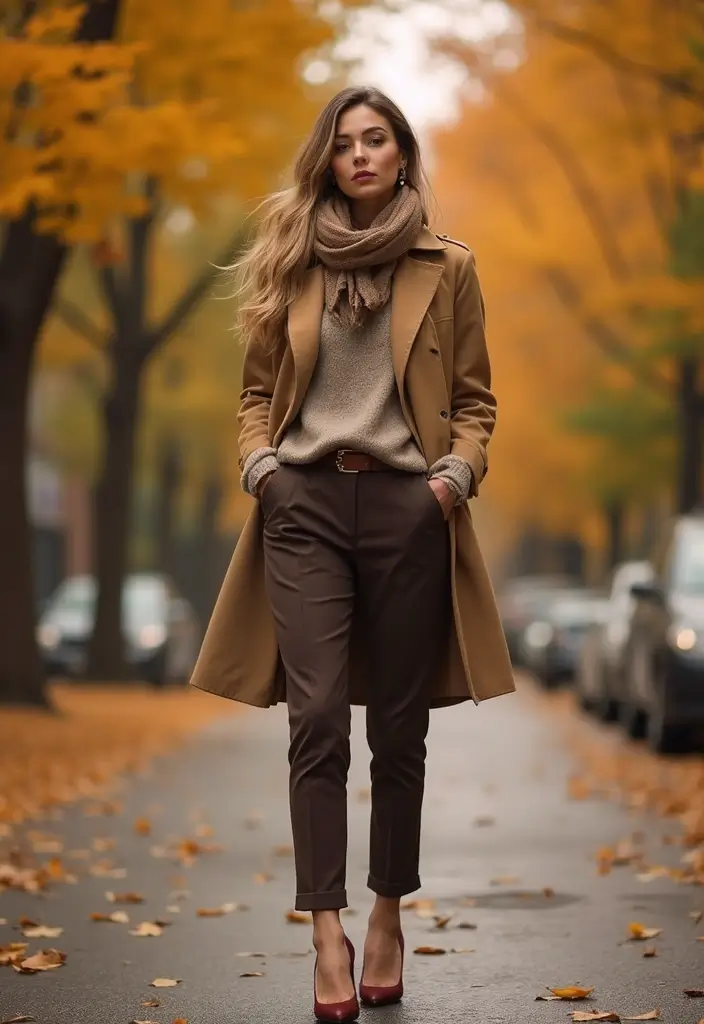 30 Kitten Heels Outfits That Flatter Every Figure - 7. Layering for Fall
