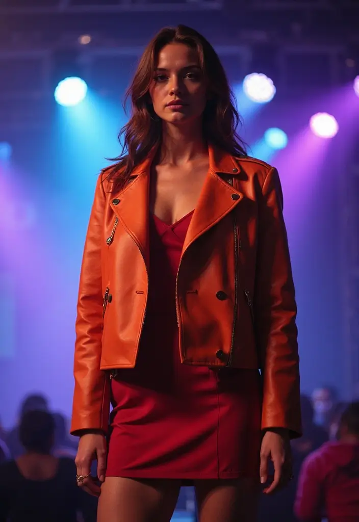 30 Stylish Rock Concert Outfits for Every Occasion - 10. Statement Jacket & Simple Dress