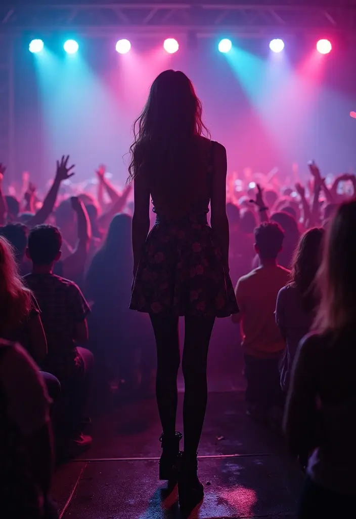 30 Stylish Rock Concert Outfits for Every Occasion - 14. Skater Dress & Tights