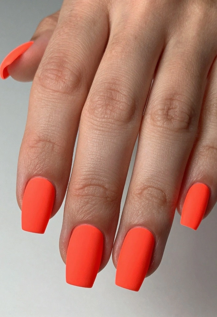 15 Neon Red Nails Ideas: Bold Statement Style - 10. Neon Red with a Matte Finish 1