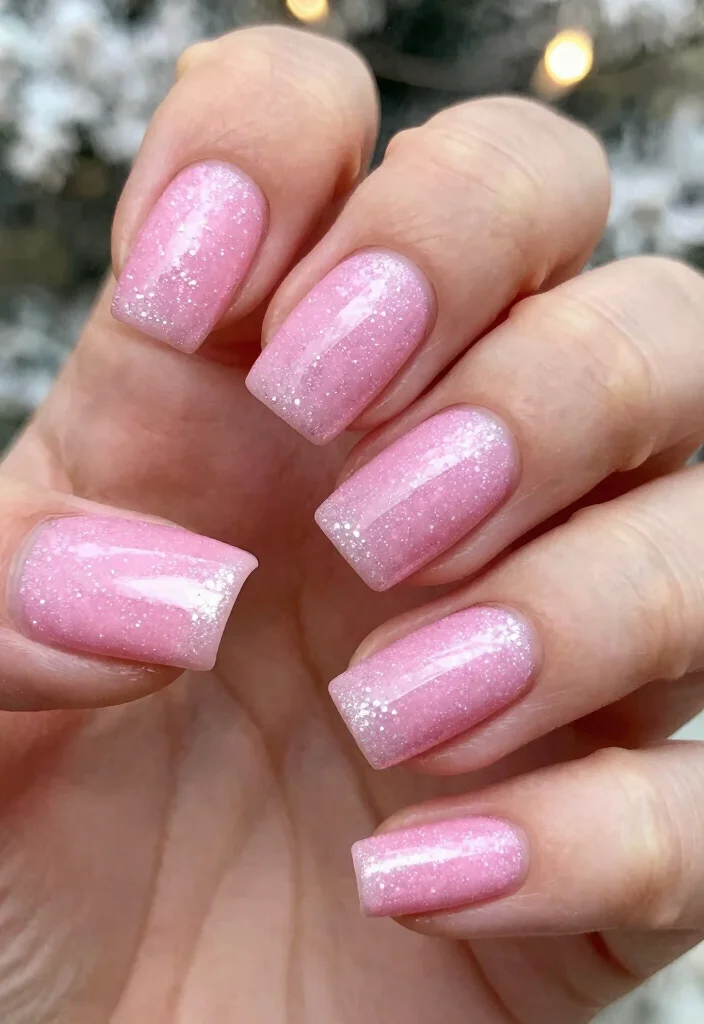15 Pink Christmas Nails Ideas Cute Festive Style - 12. Pink Frosted Nails 1