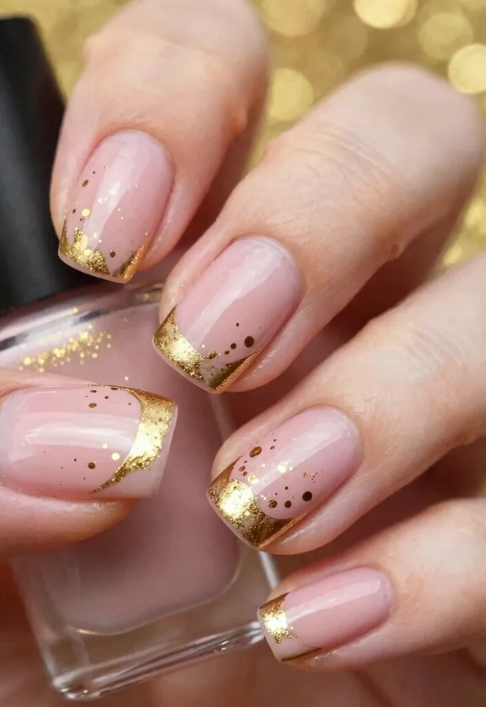 15 Pink Christmas Nails Ideas Cute Festive Style - 4. Pink With Gold Accents 1