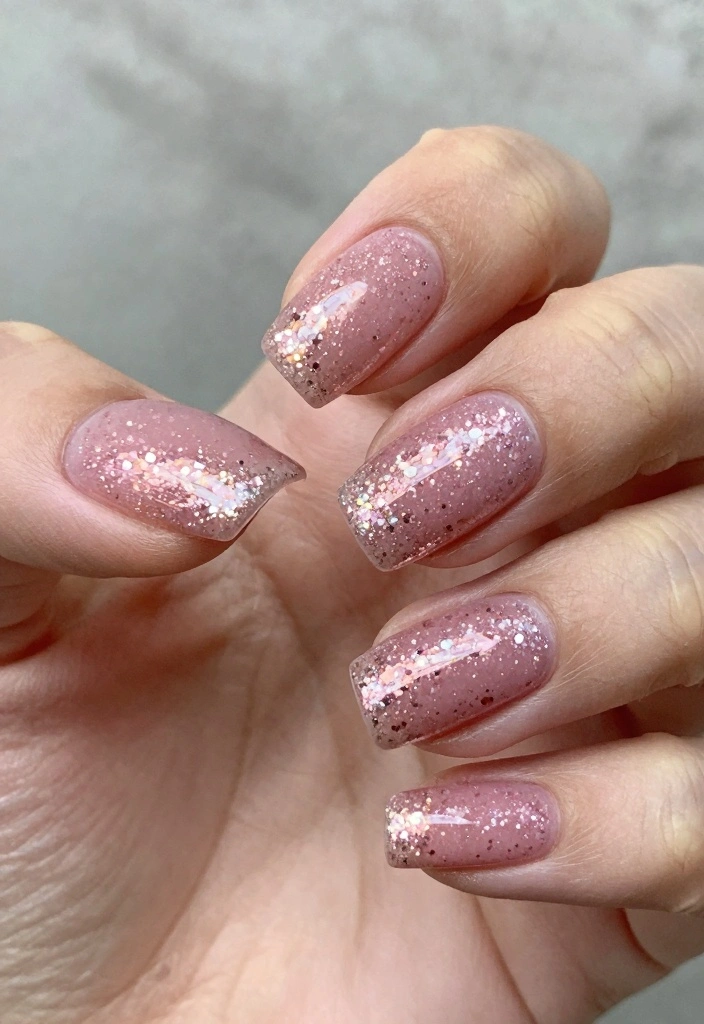 15 Pink Nail Ideas for Classic Soft Glam - 10. Pink Glitter Nails 1