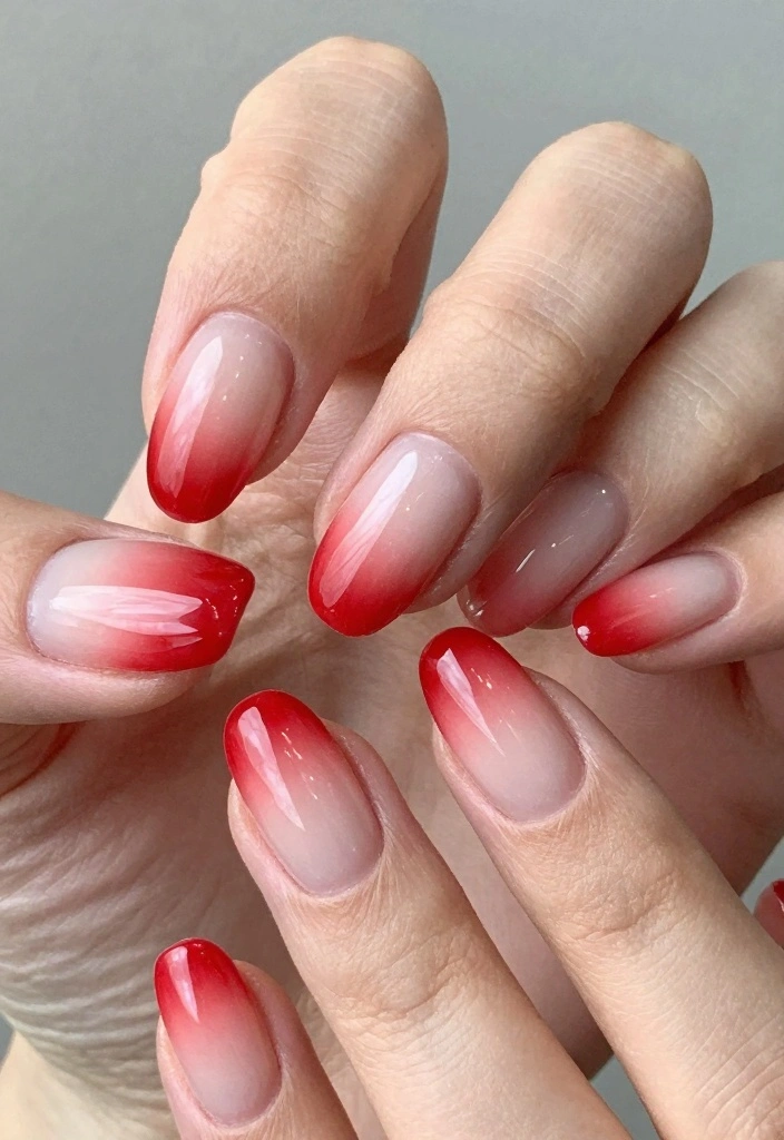 15 Red French Tip Nails Ideas Modern Classic Twist - 2. Ombre Red French Tips 1