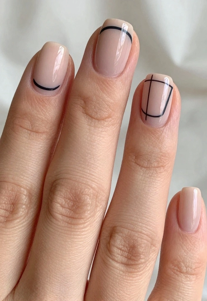 15 Short Fall Nail Designs Ideas for a Cute Clean Look - 5. Simple Geometric Shapes 1