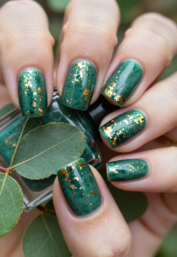 15 Short Fall Nail Designs Ideas for a Cute Clean Look - 7. Deep Forest Greens 1