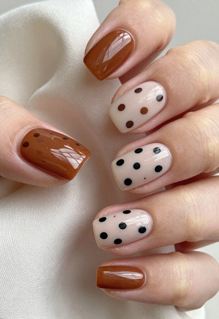 15 Short Fall Nail Designs Ideas for a Cute Clean Look - 9. Minimalist Dots 1