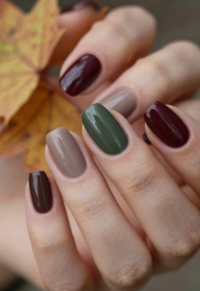 15 Simple Fall Nail Designs Ideas Easy Chic Looks - 1. Earthy Tones with a Twist 1