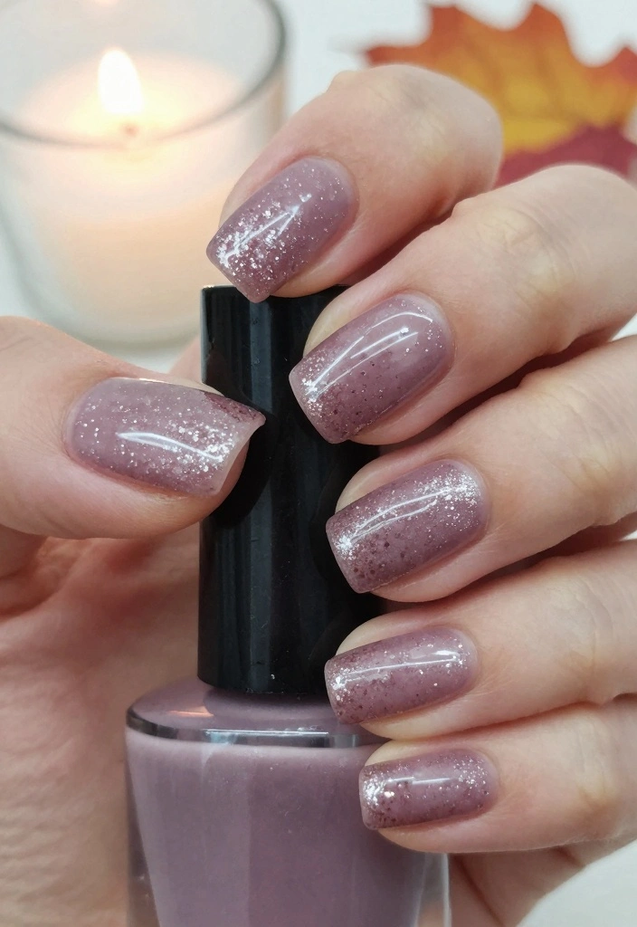 15 Simple Fall Nail Designs Ideas Easy Chic Looks - 15. Soft Glitter Accents 1