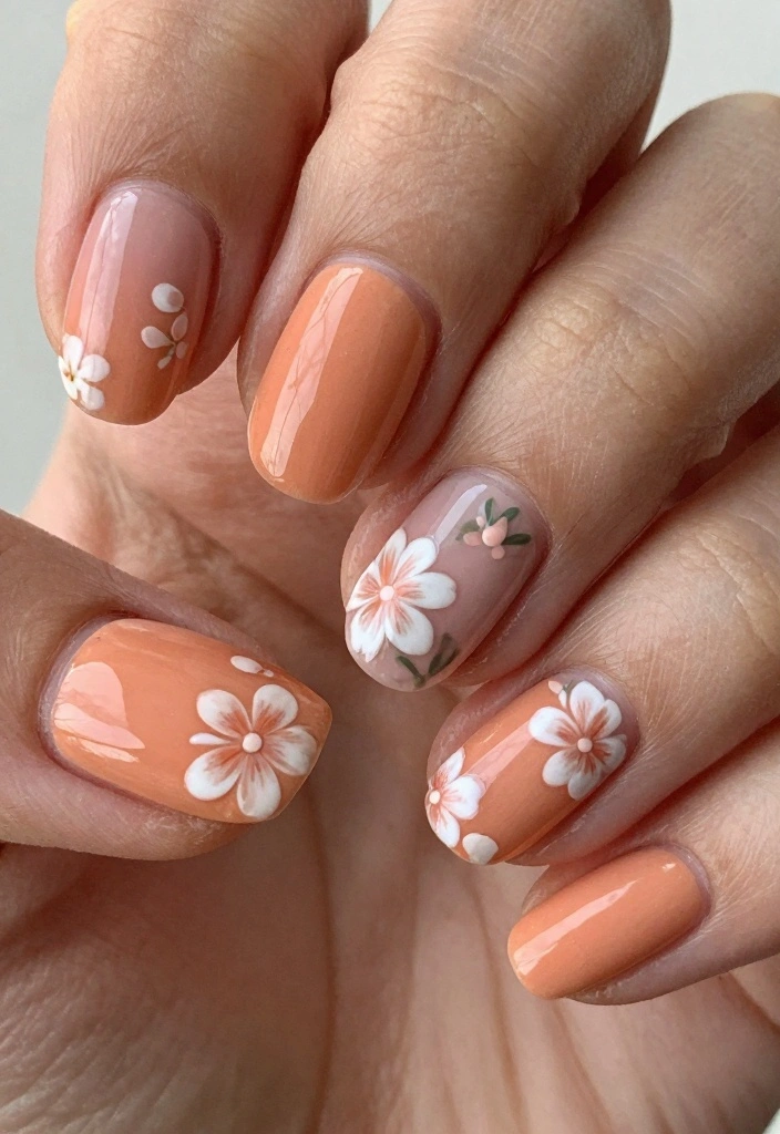 15 Summer Orange Nails Ideas: Bright Warm Pop - 12. Peachy Orange Delight 1