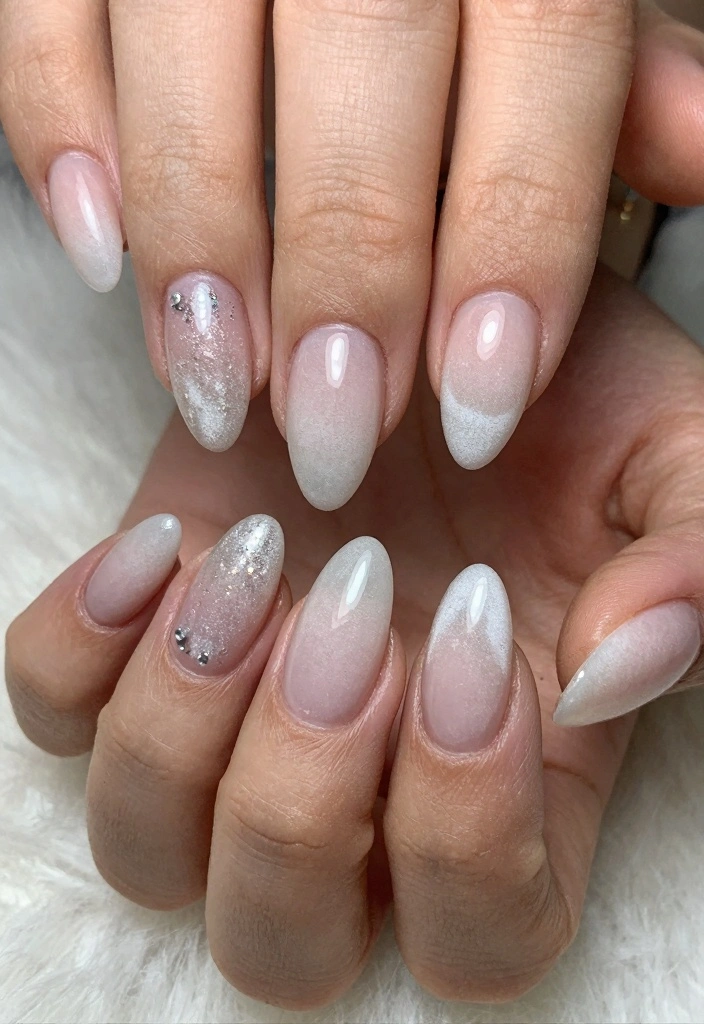 15 Winter Gel Nails Ideas: Glossy Long Wear - 3. Frosted Tips 1