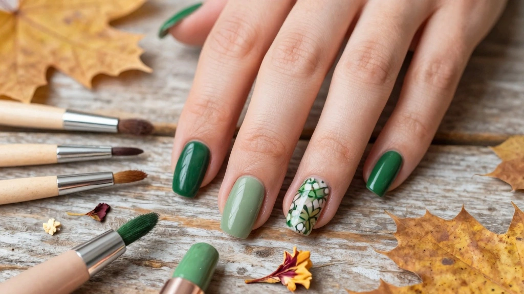 16 Green Autumn Nails Ideas Earthy Fresh Style