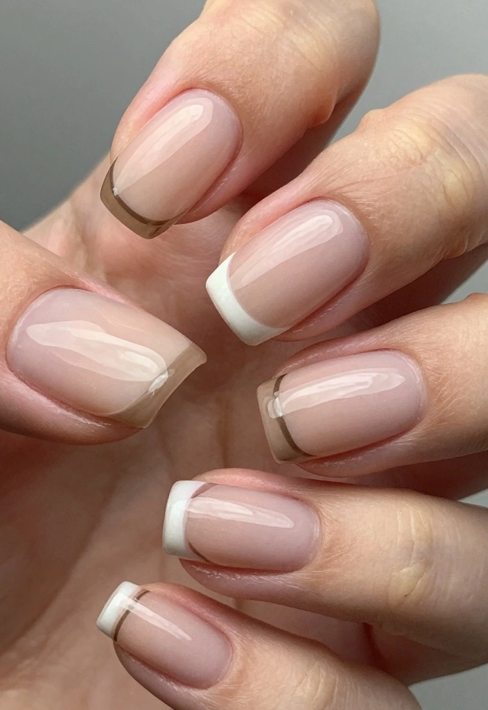 16 Neutral Winter Nails Ideas Clean Minimal Chic - 11. Clean Lines with Nude Base 1