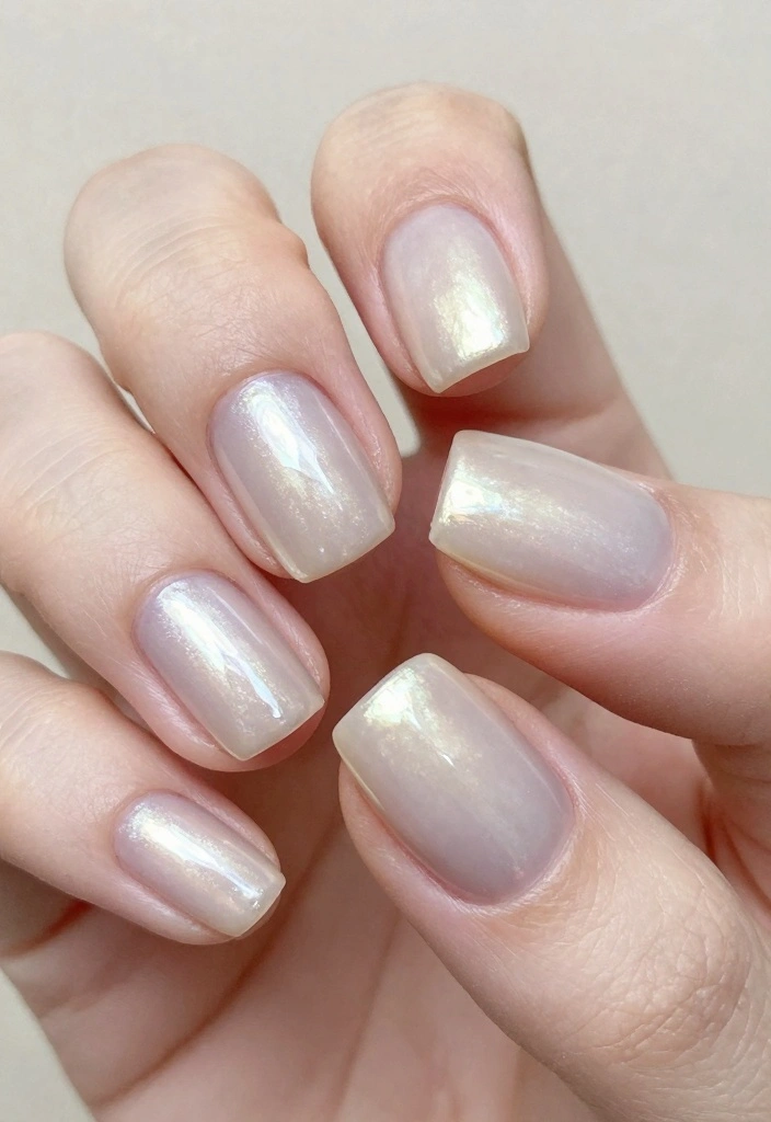 16 Neutral Winter Nails Ideas Clean Minimal Chic - 12. Pearlized Finish 1