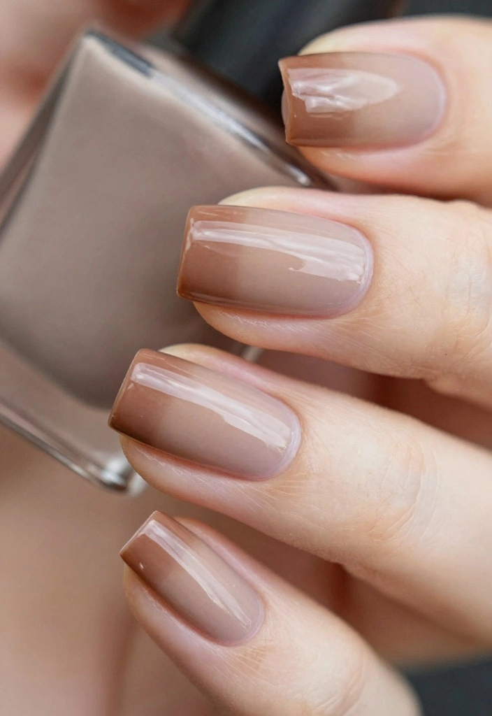 16 Neutral Winter Nails Ideas Clean Minimal Chic - 5. Earthy Tone Ombré 1