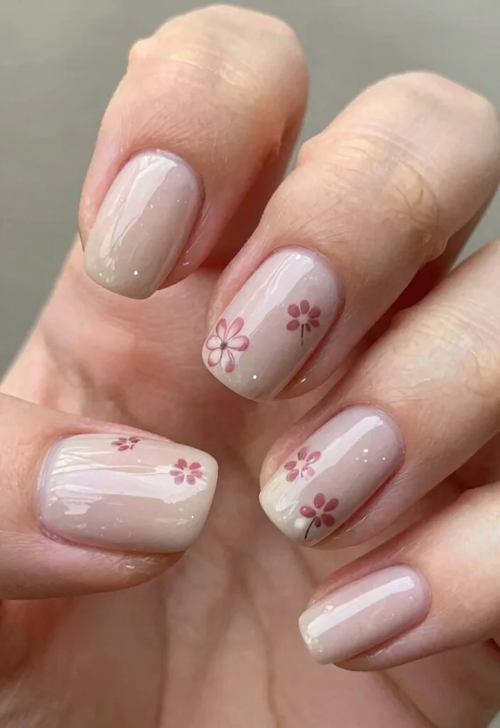 16 Neutral Winter Nails Ideas Clean Minimal Chic - 8. Dusty Rose Accents 1