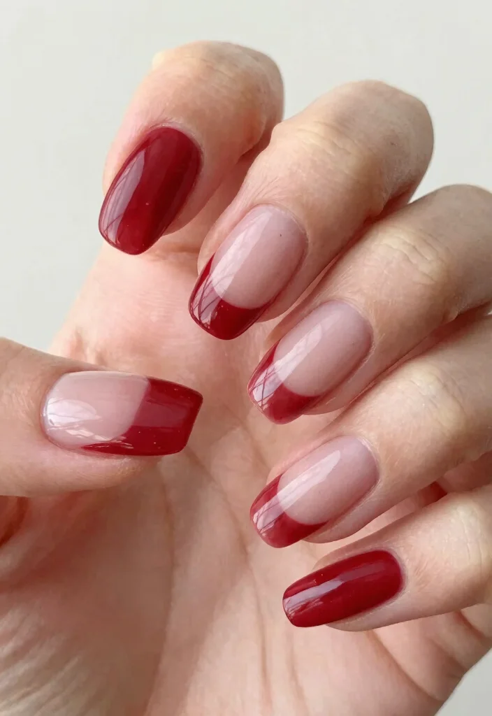 16 Red Autumn Nails Ideas: Warm Seasonal Glam - 16. Simple Red French Tips 1