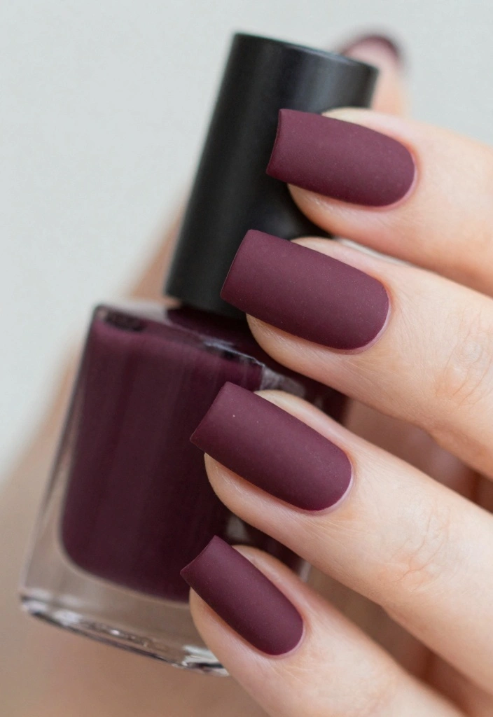 16 Red Autumn Nails Ideas: Warm Seasonal Glam - 6. Marsala Wine with Matte Finish 1