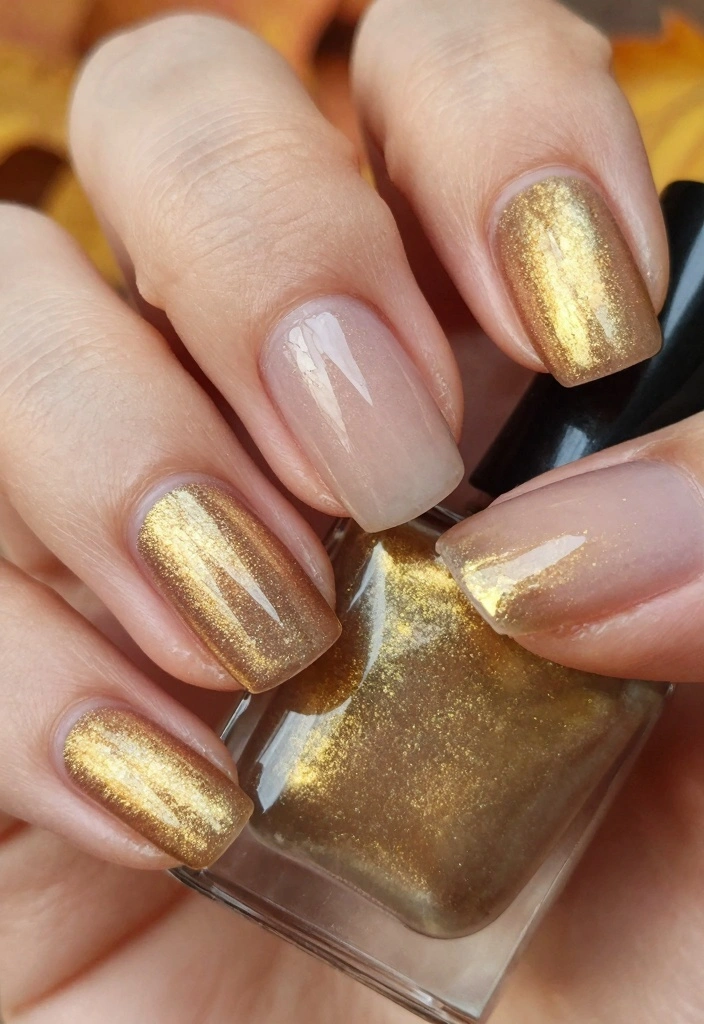 16 Simple Autumn Nails Ideas: Minimal Seasonal Style - 10. Warm Golden Hues 1