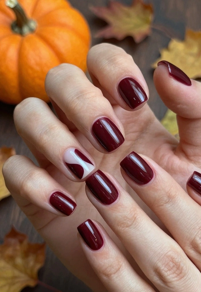 16 Simple Autumn Nails Ideas: Minimal Seasonal Style - 2. Deep Burgundy Elegance 1